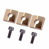 Picture of 3 Pieces Locking Nut Block and Screws Guitar Cap Suitable for Tremolo Bridge Replacement Part (Golden+Black)
