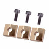 Picture of 3 Pieces Locking Nut Block and Screws Guitar Cap Suitable for Tremolo Bridge Replacement Part (Golden+Black)
