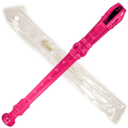 Picture of Paititi Soprano Recorder 8-Hole With Cleaning Rod + Carrying Bag, Transparent Pink Color, Key of C