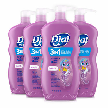 Picture of Dial Kids 3-in-1 Body+Hair+Bubble Bath, Lavender Scent, 24 fl oz (Pack of 4)