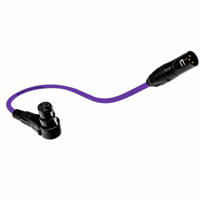 Picture of Balanced XLR Cable Male to Right Angle Female - 6 Feet Purple - Pro 3-Pin Microphone Connector for Powered Speakers, Audio Interface or Mixer for Live Performance & Recording
