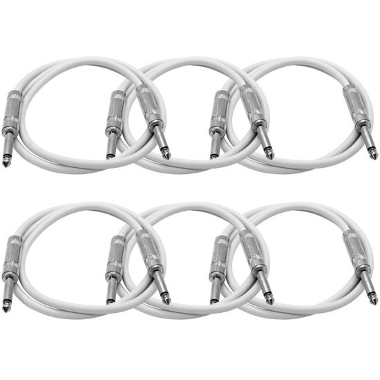GetUSCart Seismic Audio SASTSX3White6PK 6 Pack of 3 Foot White 1