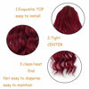 Picture of KETHBE 24 Inch Long Body Wave Ponytail hair Extension Synthetic Heat Resistant Wrap Around Drawstring Curly Wavy Ponytail Hairpieces for Women(Red)