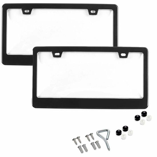 GetUSCart BLVDLPF OBEY YOUR LUXURY Car License Plates Shield and Black Frame Combo, 2 Pack
