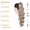 Picture of KETHBE 24 Inch Long Body Wave Ponytail hair Extension Synthetic Heat Resistant Wrap Around Drawstring Curly Wavy Ponytail Hairpieces for Women (P6H613)