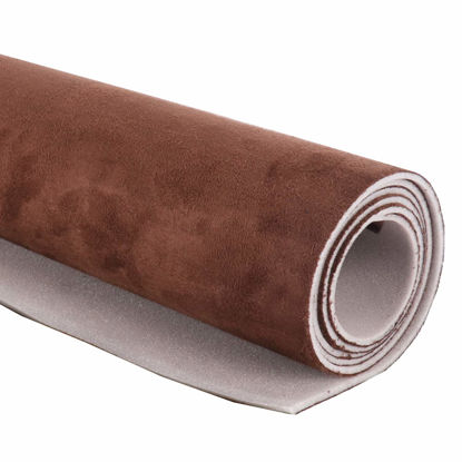 Picture of Suede Headliner Fabric with Foam Backing Material by The Yard - Automotive/Home Micro-Suede Headliner Fabric for Car Replacement/Repair/DIY 60" Width by The Yard - 60"×36", Chocolate