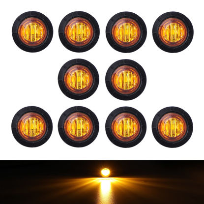 Picture of 10 Pcs TMH 3/4 Inch Mount Amber LED Clearance Marker lights side marker lights led marker lights led trailer marker lights trailer marker light