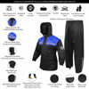 Picture of Alpha Cycle Gear Rain Suit for Men & Women Jackets Pant Gear Reflective Rainsuit Waterproof (BLUE, 2X-LARGE)