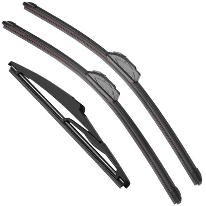 Picture of RAINTOK Windshield Wiper Blade Set Replacement for 2018-2019 Jeep Compass Original Equipment Replacement Front Wiper Blades-24"/18"/10" (Set of 3) U/J Hook