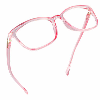 Picture of LifeArt Blue Light Blocking Glasses, Anti Eyestrain, Computer Reading Glasses, Gaming Glasses, TV Glasses for Women, Anti Glare (Clear Pink, No Magnification)