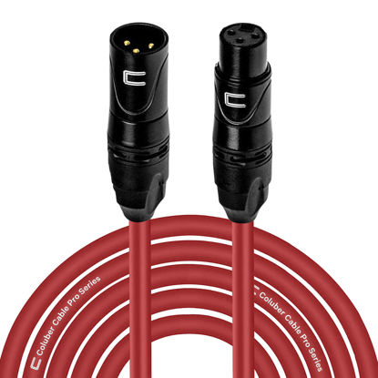 Picture of Balanced XLR Cable Male to Female - 25 Feet Red - Pro 3-Pin Microphone Connector for Powered Speakers, Audio Interface or Mixer for Live Performance & Recording