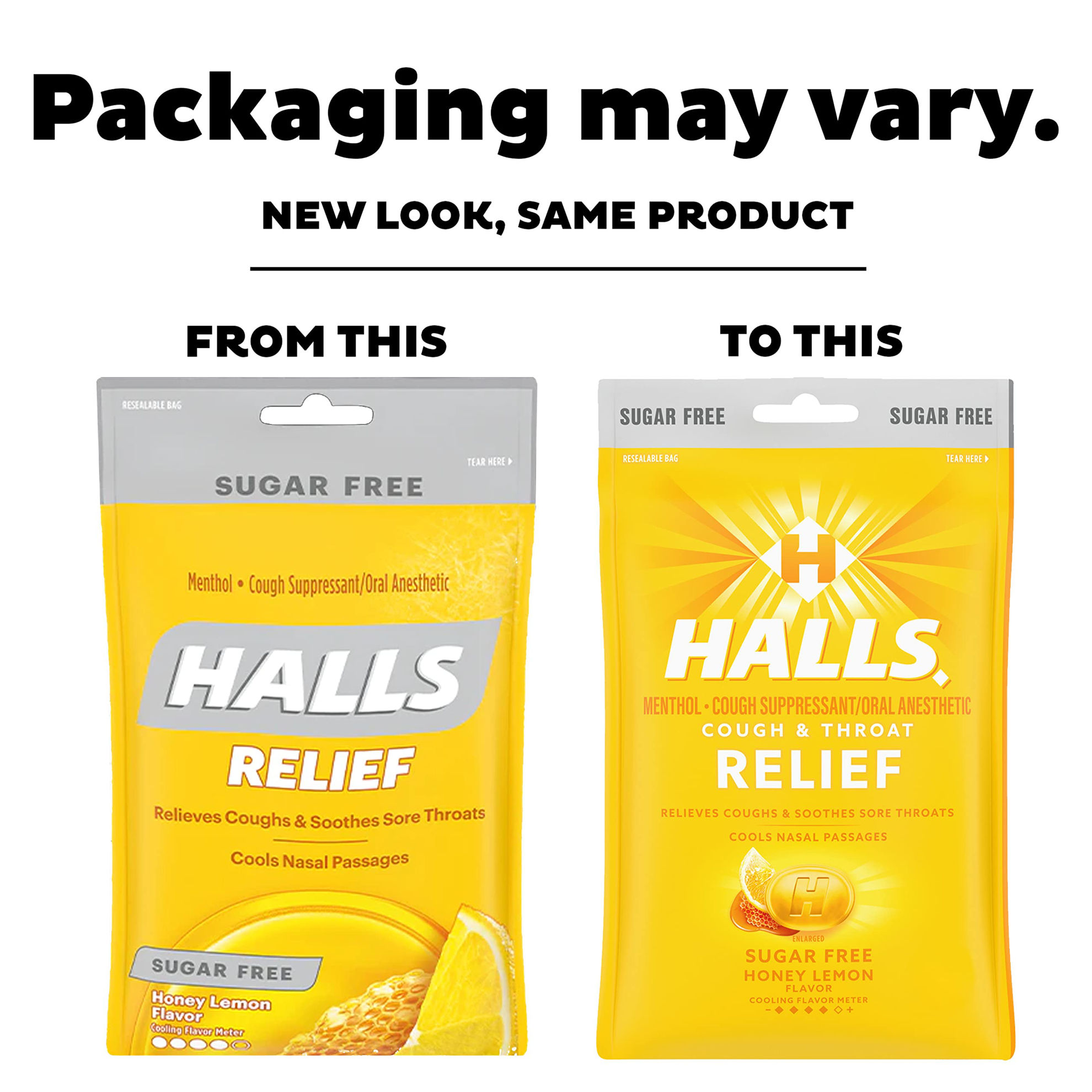 GetUSCart HALLS Relief Honey Lemon Sugar Free Cough Drops, Value Pack