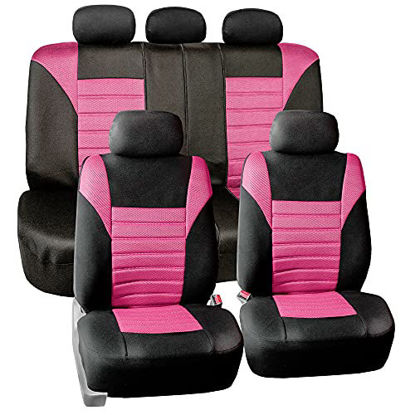 Picture of FH Group Car Seat Covers Full Set Pink 3D Air Mesh - Universal Fit, Automotive Seat Covers, Low Back Seat Cover, Airbag Compatible, Split Bench Rear Seat, Washable Car Seat Cover for SUV, Sedan