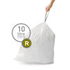 Picture of simplehuman Code R Custom Fit Drawstring Trash Bags in Dispenser Packs, 20 Count, 10 Liter / 2.6 Gallon, White