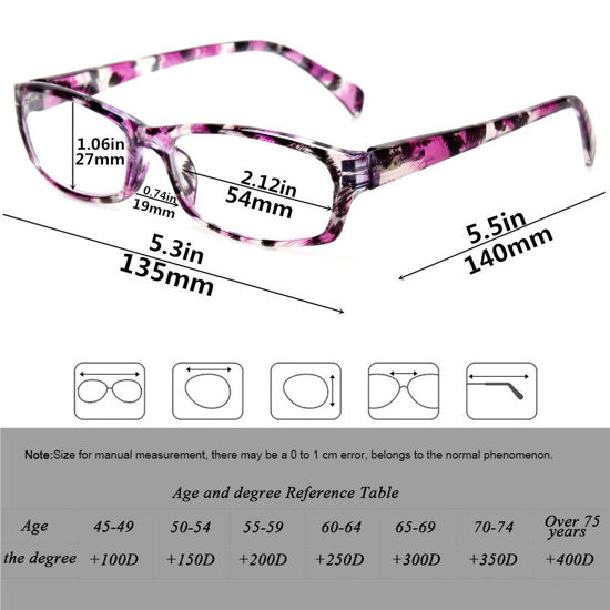 GetUSCart- Reading Glasses 5 Pairs Fashion Ladies Readers Spring Hinge ...