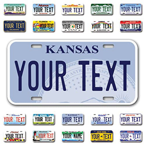 GetUSCart InkMyPlate Personalized Kansas Car License Plate Choose