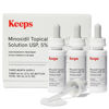 Picture of Keeps Extra Strength Minoxidil for Men Topical Hair Growth Serum, 5% Solution Hair Loss Treatment - 3 Month Supply (3 x 2oz Bottles with Dropper) - Slows Hair Loss & Promotes Thicker Hair Regrowth