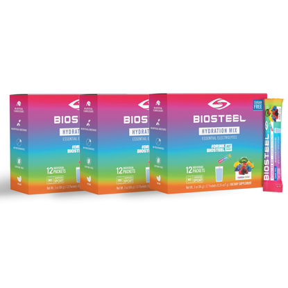 Picture of BioSteel Hydration Mix, Sugar-Free with Essential Electrolytes, Rainbow Twist, 36 Single Serving Packets