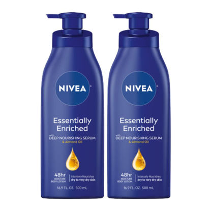 Picture of NIVEA Essentially Enriched Body Lotion for Dry Skin, Pack of 2, 16.9 Fl Oz Pump Bottles