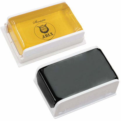 Picture of String Rosin for Violin Viola Cello bow,Natural Rosin Black and Yellow 2 pack Rosin