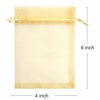 Picture of Akstore 100PCS 4x6inch (10x15cm) Drawstring Organza Jewelry Favor Pouches Wedding Party Festival Gift Bags Candy Bags (Golden)