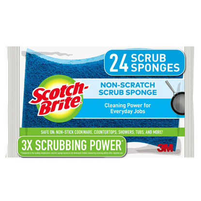 Picture of Scotch-Brite Non-Scratch Scrub Sponges, for Washing Dishes and Cleaning Kitchen, 24 Scrub Sponges