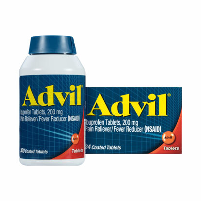 Picture of Advil Pain Reliever and Fever Reducer, Pain Relief Medicine with Ibuprofen 200mg for Headache, Backache, Menstrual Pain and Joint Pain Relief - 300+24 Coated Tablets