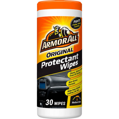 Picture of Original Protectant Wipes by Armor All, Car Interior Cleaner Wipes with UV Protection to Fight Cracking & Fading, 30 Count