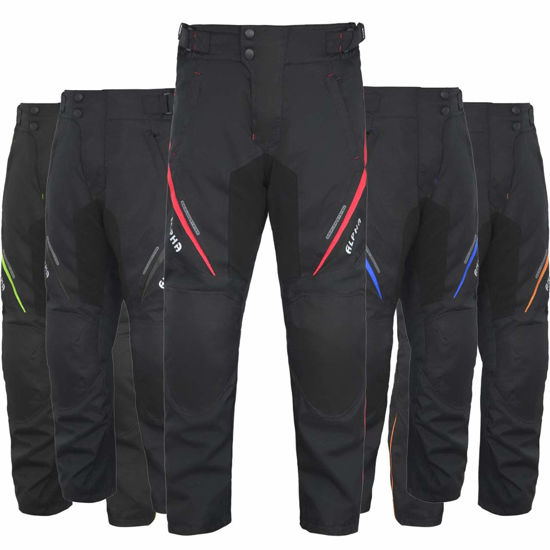 Picture of All Season Motorcycle Pants Men Motocross Offroad Overpants Touring Adventure Dual Enduro Waterproof CE Armor (RED, Waist 34"-36" Inseam 34")