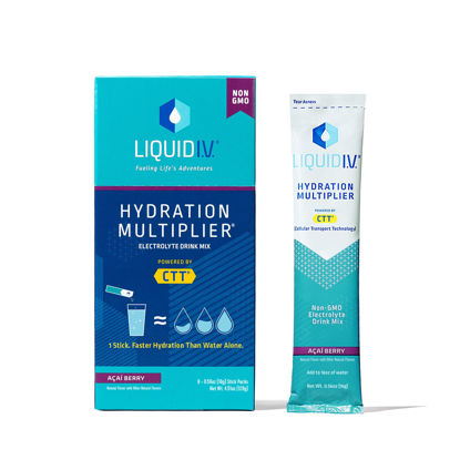 Picture of Liquid I.V. Hydration Multiplier - Acai Berry - Hydration Powder Packets | Electrolyte Drink Mix | Easy Open Single-Serving Stick | Non-GMO | 8 Sticks