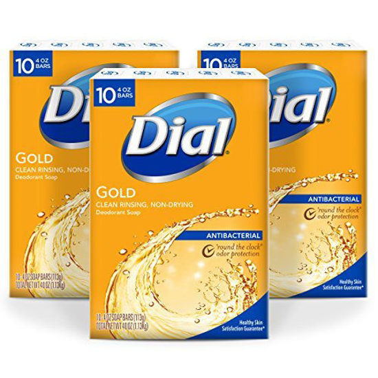 Picture of Dial Antibacterial Bar Soap, Gold, 10 Count (Pack of 3)