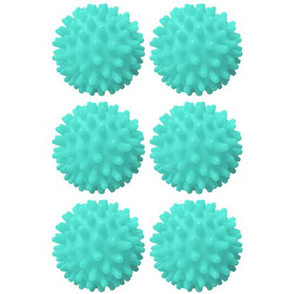 Picture of S&T INC. Reusable Laundry Dryer Balls, Soften and Fluff Laundry, Blue, 2.5 in, 6 Pack
