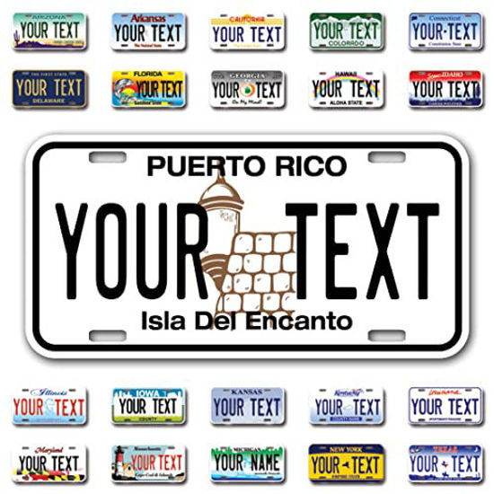Puerto Rico Custom License Plate – Personalized Aluminum 6x12 Non-Embossed