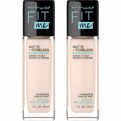 Picture of Maybelline Fit Me Matte + Poreless Liquid Foundation Makeup, Fair Ivory, 2 COUNT