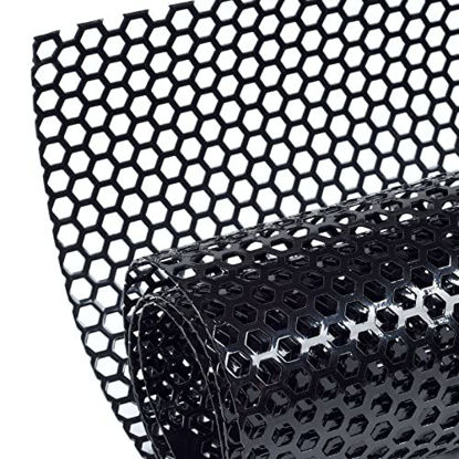Picture of AggAuto Universal 40"x13" Car Grill Mesh - Aluminum Alloy Automotive Grille Insert Bumper Honeycomb Hole 8mm Spacing 3mm, One of the Most Multifunctional Shape Grids 100x33cm Black