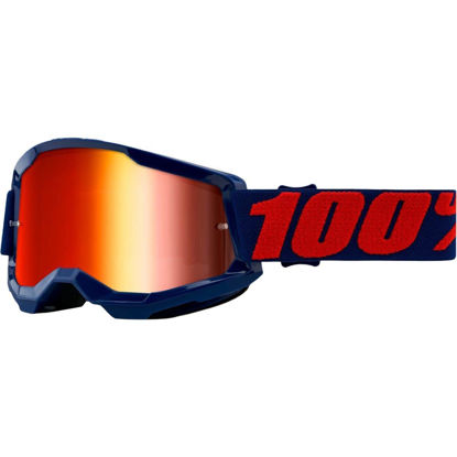 Picture of 100% Strata 2 Motocross & Mountain Bike Goggles - MX and MTB Racing Protective Eyewear (Masego - Mirror Red Lens)