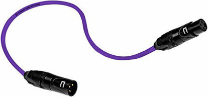 Picture of Balanced XLR Cable Male to Female - 15 Feet Purple - Pro 3-Pin Microphone Connector for Powered Speakers, Audio Interface or Mixer for Live Performance & Recording