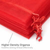 Picture of Akstore 100PCS 4x6inch (10x15cm) Drawstring Organza Jewelry Favor Pouches Wedding Party Festival Gift Bags Candy Bags (Red)