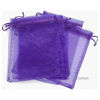 Picture of TheDisplayGuys 48-Pack 3x4 Purple Sheer Organza Gift Bags with Drawstring, Jewelry Candy Treat Wedding Party Favors Mesh Pouch