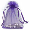 Picture of TheDisplayGuys 48-Pack 3x4 Purple Sheer Organza Gift Bags with Drawstring, Jewelry Candy Treat Wedding Party Favors Mesh Pouch