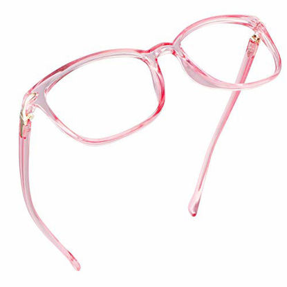Picture of LifeArt Blue Light Blocking Glasses, Anti Eyestrain, Computer Reading Glasses, Gaming Glasses, TV Glasses for Women, Anti Glare (Clear Pink, 1.00 Magnification)