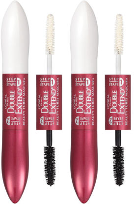 Picture of L'Oreal Paris Makeup Double Extend Beauty Tubes Lengthening Mascara, Blackest Black (Pack of 2)