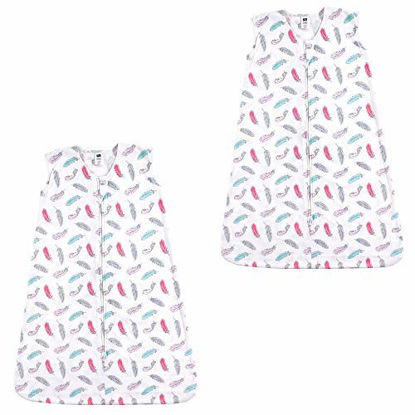 Picture of Hudson Baby Unisex Baby Cotton Sleeveless Wearable Sleeping Bag, Feathers 2-pack, 6-12 Months US