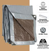 Picture of (2 Pack) 10x10 Heavy Duty Tarp, 10 Mil Thick, Waterproof, Tear & Fade Resistant, High Durability, UV Treated, Grommets Every 18 Inches. (Silver / Brown - Reversible) (10 x 10 Feet)