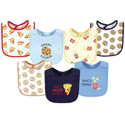 Picture of Hudson Baby Unisex Baby Cotton Bibs, Pizza Snacks, One Size