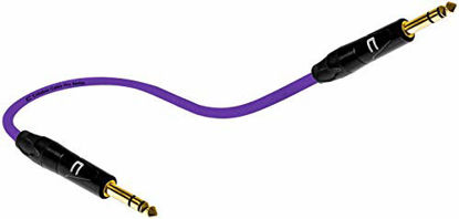 Picture of 1/4 Inch TRS to 1/4 Inch TRS Cable - 3 Feet Purple - 1/4" (6.35mm) Stereo Balanced Male to Male Connector for Powered Speakers, Audio Interface or Mixer for Live Performance & Recording