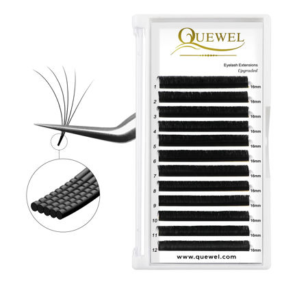 Picture of Volume Lash Extensions Eyelash Extension 0.07 Extra Strong Bond Easy Fan Volume Lashes 16mm Strengthen Eyelashes C Curl Lash Extensions Supplies Mixed Lash Tray 8-15mm Single 11-18mm(.07C 16)