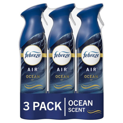 Picture of Febreze Air Freshener Spray, Air Fresheners For Bathroom, Ocean Scent, Air Refresher Spray, Bathroom Spray, Odor Fighter for Strong Odor, 8.8 oz (Pack of 3)