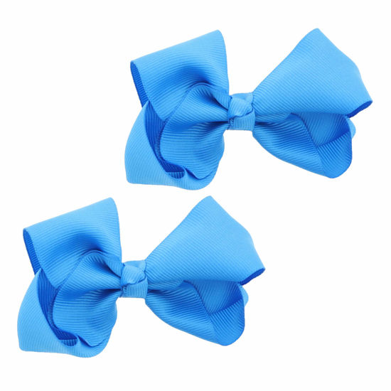 Picture of 3 Inch Grosgrain Bow for Little Girls- Set of 2 (Blue)