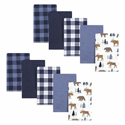 Picture of Hudson Baby Unisex Baby Cotton Flannel Burp Cloths, Moose Bear, One Size